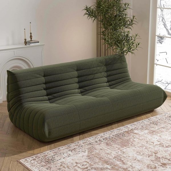 Big Bean Bag Chairs for Adults, 1 Seater Large Floor Sofa (Green)