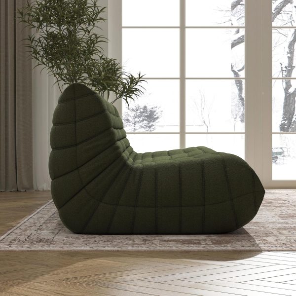 Big Bean Bag Chairs for Adults, 1 Seater Large Floor Sofa (Green)